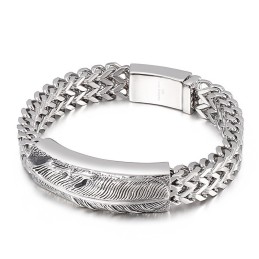 Herrmode Hiphop-Fjäderarmband I Titan