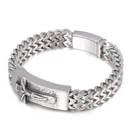 Hiphop Cross Titanarmband För Män