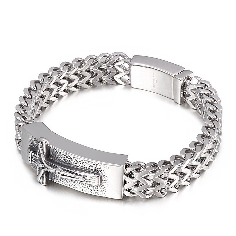 Hiphop Cross Titanarmband För Män Hiphop Cross Titanarmband För Män