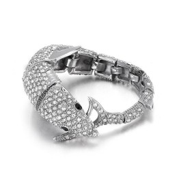 Moderiktigt Dolphin-Armband I Titan Med Diamanter För Män