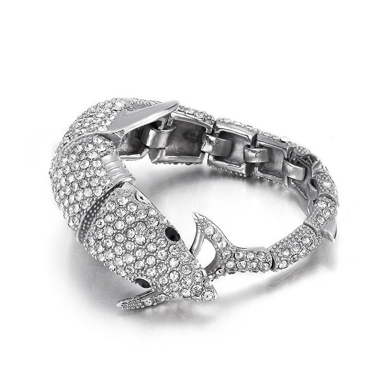 Moderiktigt Dolphin-Armband I Titan Med Diamanter För Män Moderiktigt Dolphin-Armband I Titan Med Diamanter För Män