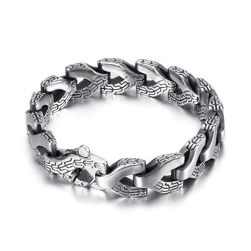 Coolt Och Elegant Titanarmband I Drakbensstil För Män Coolt Och Elegant Titanarmband I Drakbensstil För Män