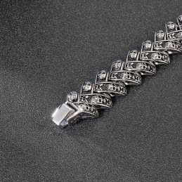 Coolt, Tungt Skalle-Stereoskopiskt Titanarmband För Män