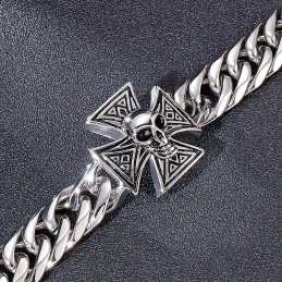 Coolt Armband Med Kors Och Dödskalle För Män