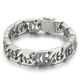 Cross Hollow Chic Style Titanarmband För Herr