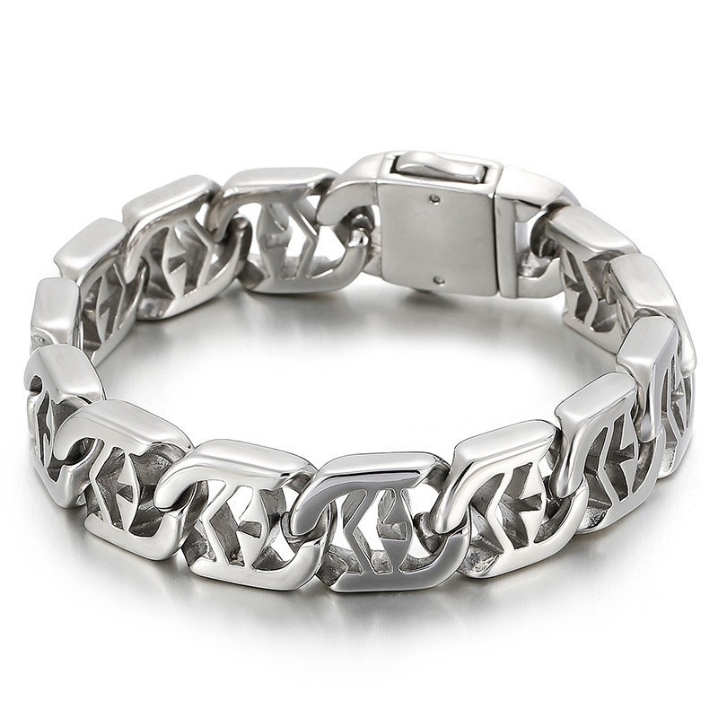 Cross Hollow Chic Style Titanarmband För Herr Cross Hollow Chic Style Titanarmband För Herr