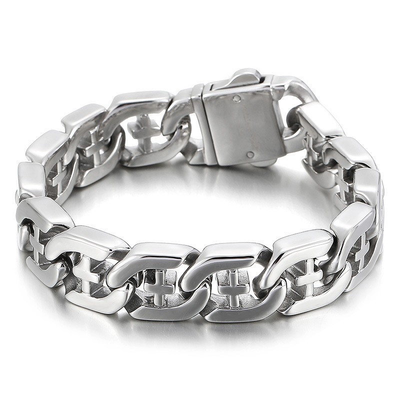Cross Hollow Chic Style Titanarmband För Herr Cross Hollow Chic Style Titanarmband För Herr