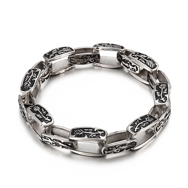 Mönstrat Titanarmband Hipster Herrmodeaccessoar Mönstrat Titanarmband Hipster Herrmodeaccessoar