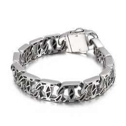 Elegant Herrarmband Med Gjutna Charms I Titan