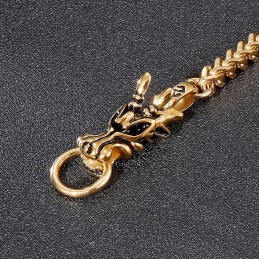 Moderiktigt Titanarmband Med Drakehuvud
