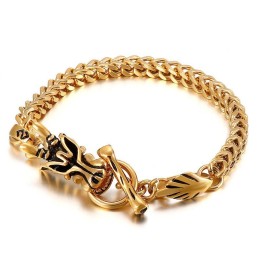 Moderiktigt Titanarmband Med Drakehuvud