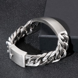 Chic Gotisk Rockstil Sandface Böjd Märkesarmband I Titan För Män