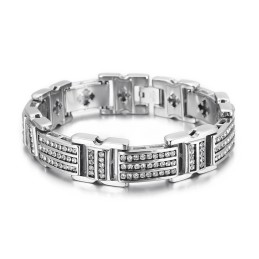 Moderiktiga Titanarmband För Män Med Diamanter