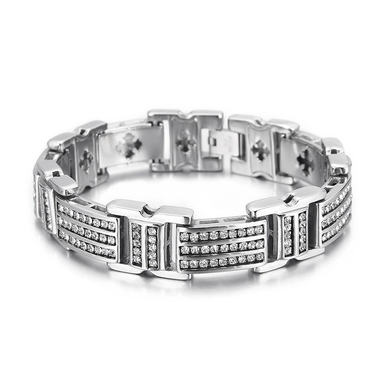 Moderiktiga Titanarmband För Män Med Diamanter Moderiktiga Titanarmband För Män Med Diamanter