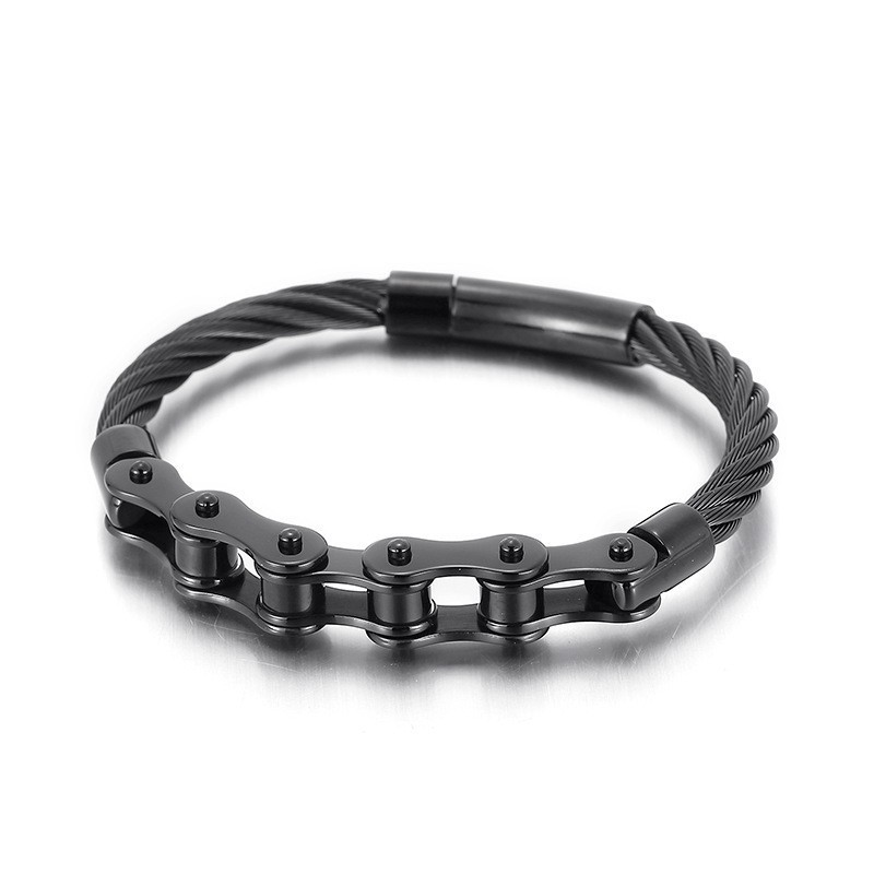 Chic Style Titanium Herr- Och Damarmband Med Bikerkedja Chic Style Titanium Herr- Och Damarmband Med Bikerkedja