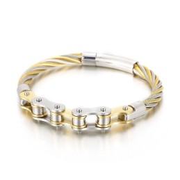 Elegant Titanarmband Med Bikerkedjor För Män Och Kvinnor