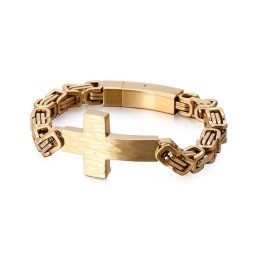 Armband Med Korsböjning, Herrarmband Med Kejsarryggkedja