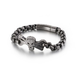 Armband Med Dödskalle I Titan För Män