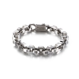 Moderiktigt Armband Med Geometriska Tillbehör För Män I Titan