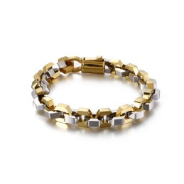 Moderiktigt Armband Med Geometriska Tillbehör För Män I Titan