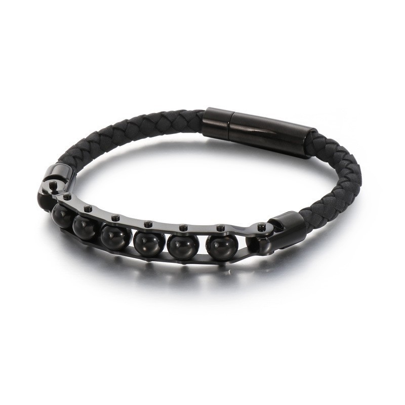Moderiktiga Runda Pärlflätade Läderarmband För Män Moderiktiga Runda Pärlflätade Läderarmband För Män