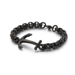 Moderiktigt Båtankare Svart Titanarmband