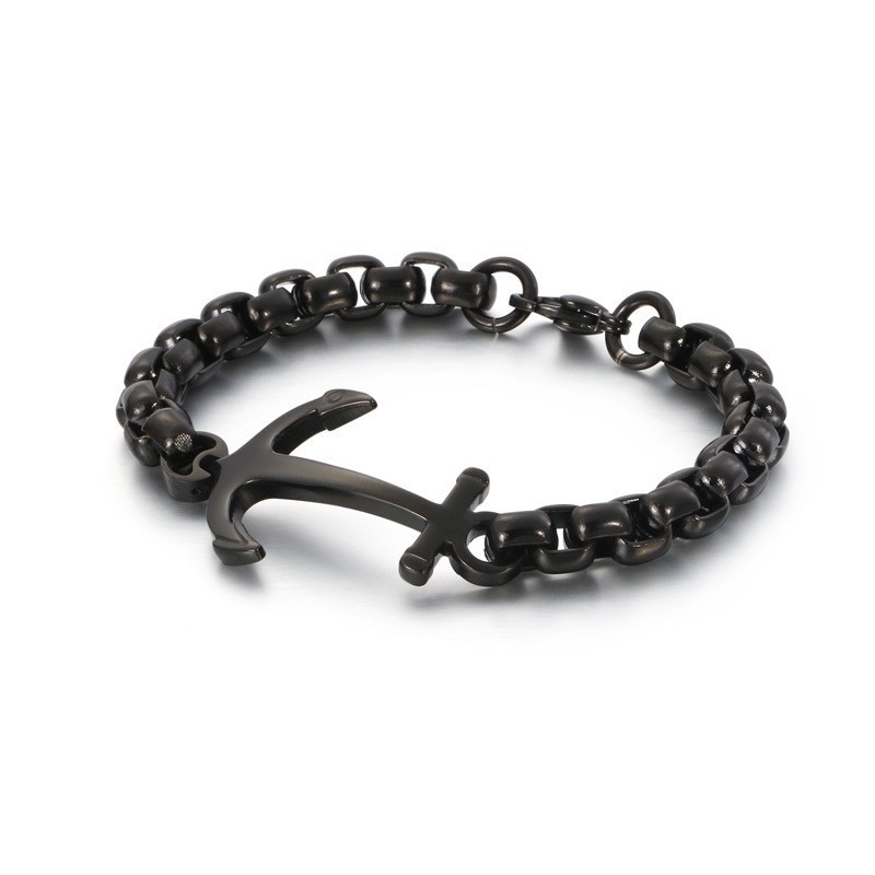 Moderiktigt Båtankare Svart Titanarmband Moderiktigt Båtankare Svart Titanarmband