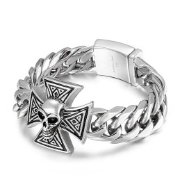 Coolt Armband Med Kors Och Dödskalle För Män