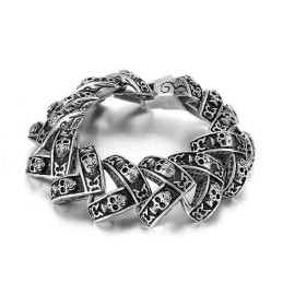 Coolt, Tungt Skalle-Stereoskopiskt Titanarmband För Män