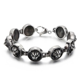 Coolt Hiphop-Inspirerat Tigerhuvud I Titanarmband För Män