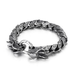 Retro Coolt Dubbeltappat Titanarmband För Herr