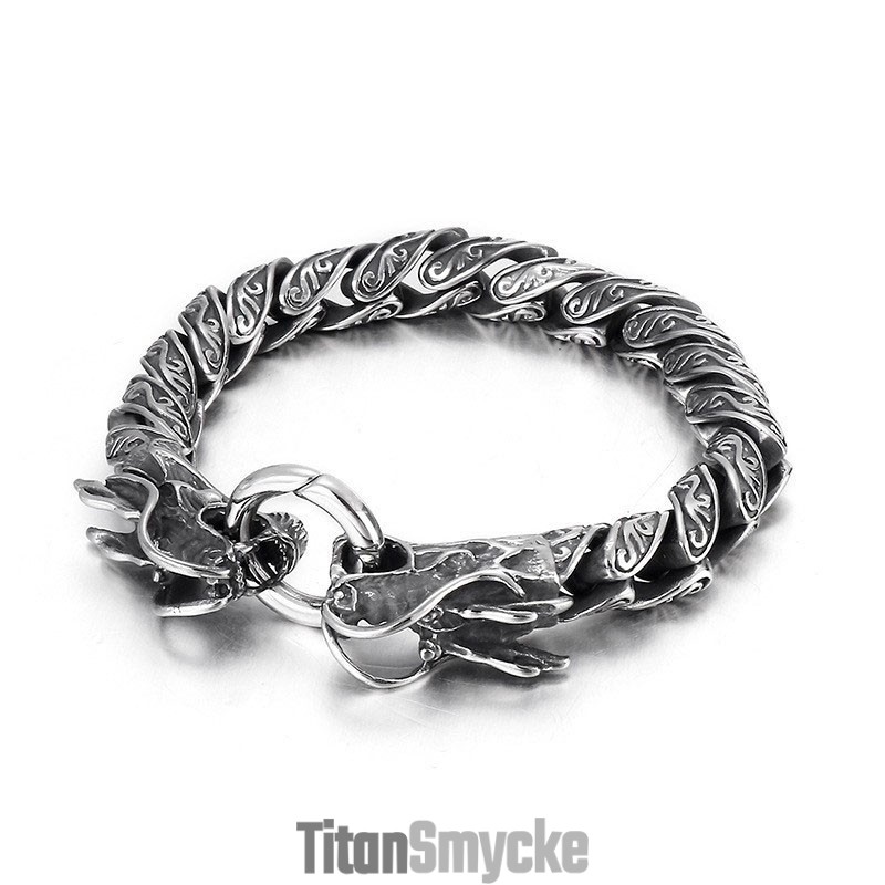 Retro Coolt Dubbeltappat Titanarmband För Herr