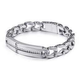Titankorsarmband Med Diamanter För Män Titansmycken I Vintagestil