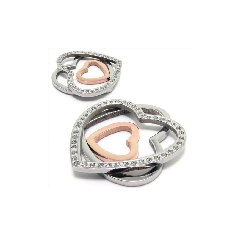 Moderiktigt Halsband Med Tre Hjärtformade Diamanter I Titan Moderiktigt Halsband Med Tre Hjärtformade Diamanter I Titan