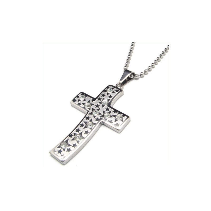Titan Diamant Kors Halsband Hänge För Män Titan Diamant Kors Halsband Hänge För Män