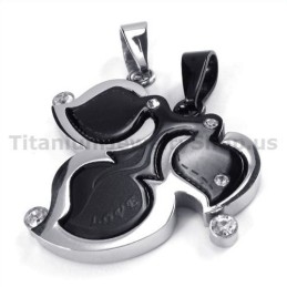 Maple Leaf Titanium Lovers Hängsmycken Med Diamantfria Kedjor