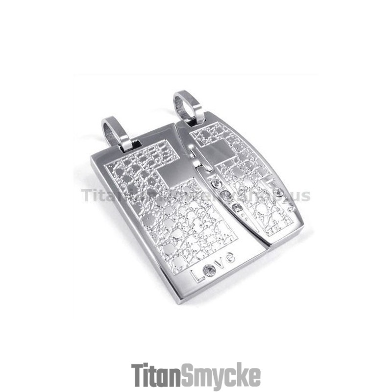 Kärlek Titan Lovers Hängsmycken Med Diamantfria Kedjor Kärlek Titan Lovers Hängsmycken Med Diamantfria Kedjor