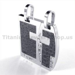 Kärlek Svarta Titan Lovers Hängsmycken Med Diamantfria Kedjor