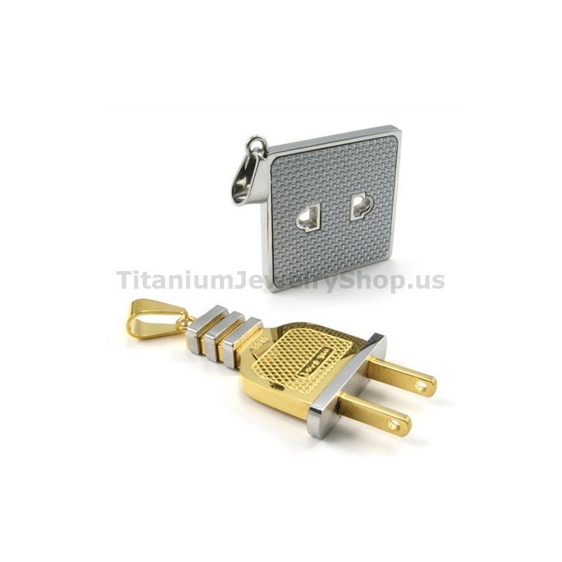 Uttag Och Kontakt Gloden Titanium Lovers Hängsmycken Utan Kedjor Uttag Och Kontakt Gloden Titanium Lovers Hängsmycken Utan Kedjor