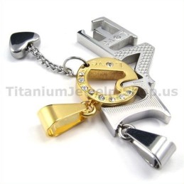 Love Titan Lovers Gyllene Hängsmycken Med Diamantfria Kedjor