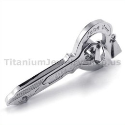Kärlek Titanium Lovers Nyckelhängen Fria Kedjor