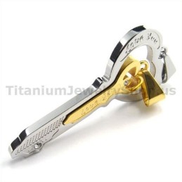 Gloden Titanium Lovers Nyckelhängen - Fria Kedjor
