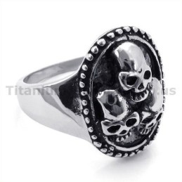 Tre-Dödskallar Titanring