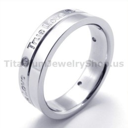 True Love Titanring Med Diamant