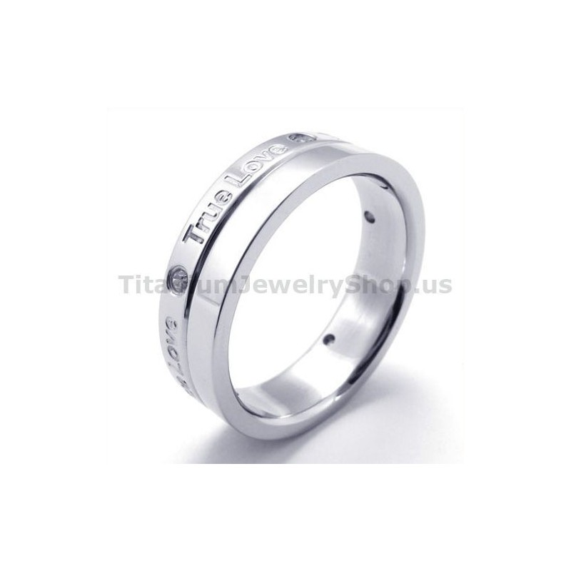 True Love Titanring Med Diamant True Love Titanring Med Diamant