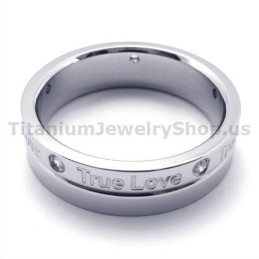 True Love Titanring Med Diamant