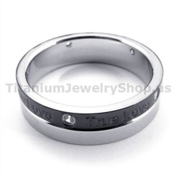 True Love Svart Titanring Med Diamant