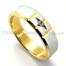 Guldkorsring I Titan Med Diamant