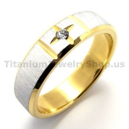 Guldkorsring I Titan Med Diamant