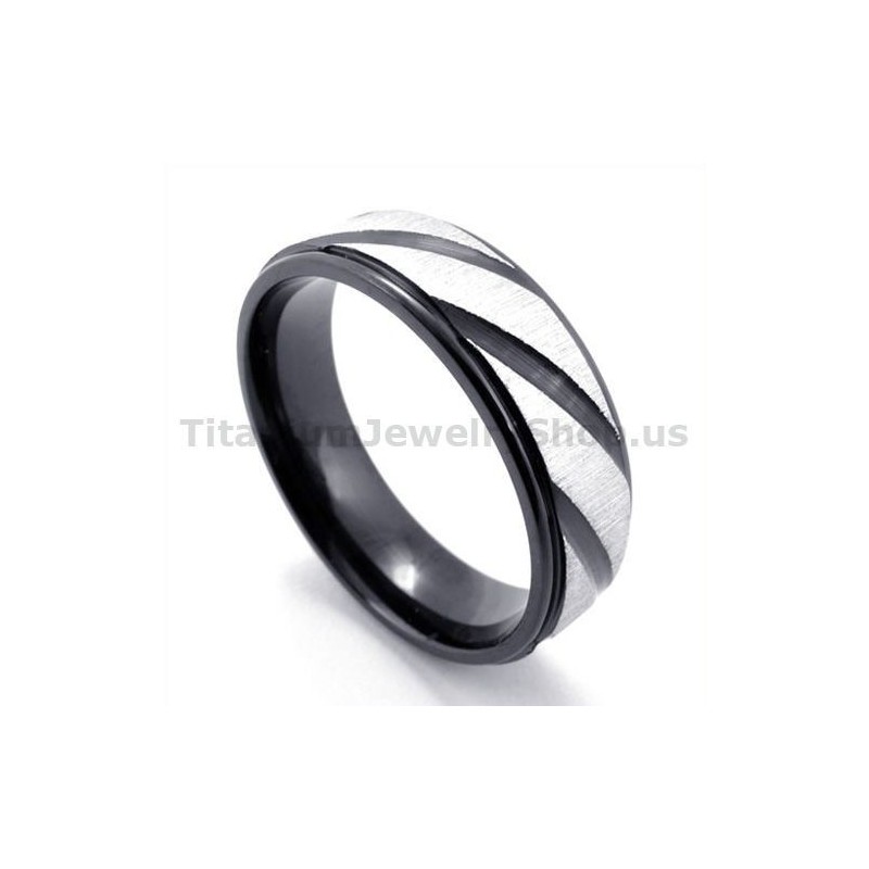 Svart Titanring Med Diamant Svart Titanring Med Diamant